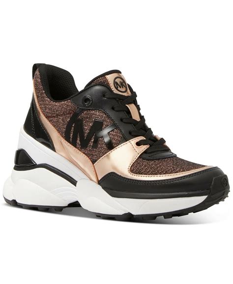 michael kors black and silver sneakers|Michael Kors rose gold sneakers.